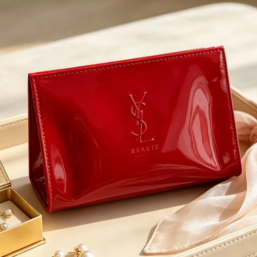 Luxury Bags Ysl - YSL Red Patent Leather Cosmetic Bag