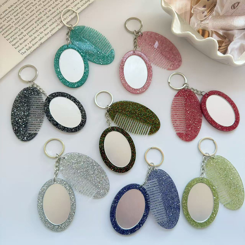 Luxury Bags Ysl - Oval Comb Mirror Keychain Pendant Luxurious