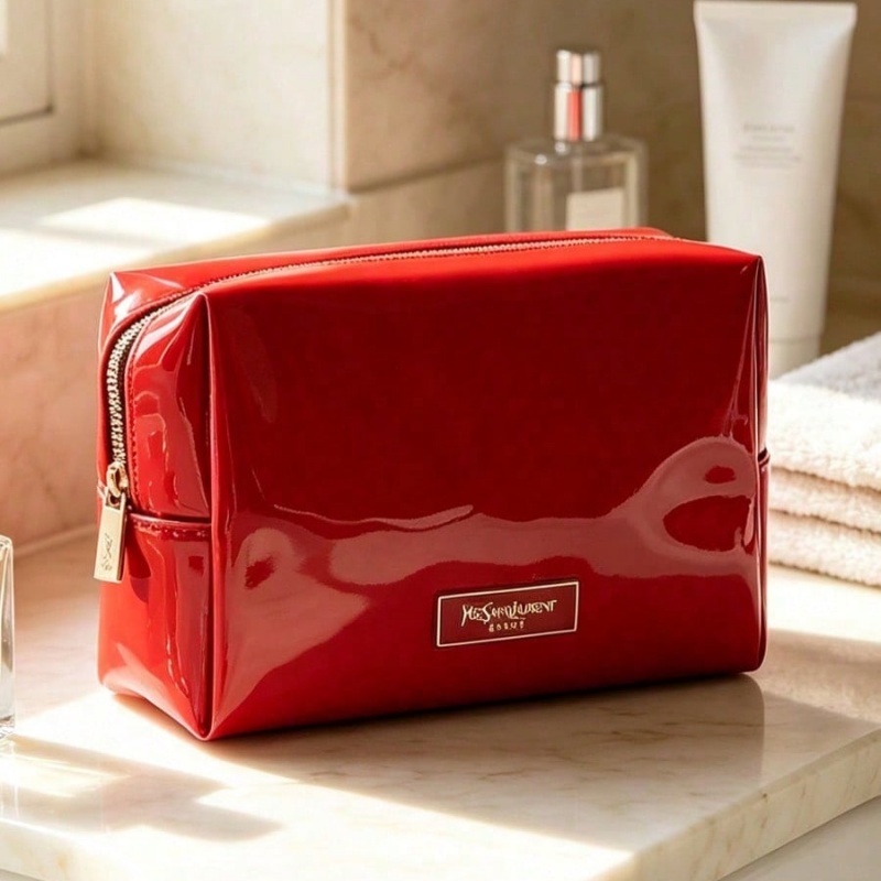 Luxury Bags Ysl - YSL BEAUTE Red Faux Leather Makeup