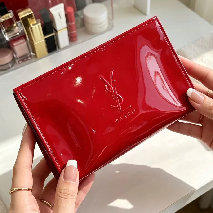YSL Red Patent Leather Cosmeti - Luxury Bags Ysl 评论和价格