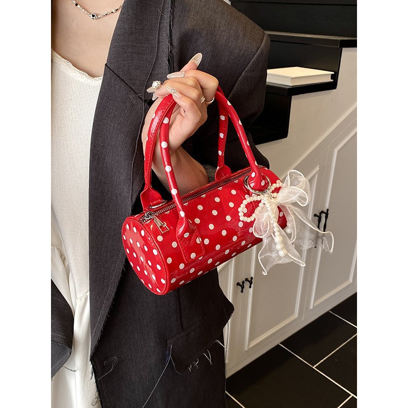 Women's Cute Polka Dot  Handba - Top Handle Patent Bag 评论和价格
