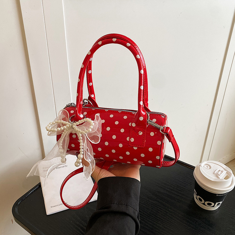 Women's Cute Polka Dot  Handba - Top Handle Patent Bag 评论和价格