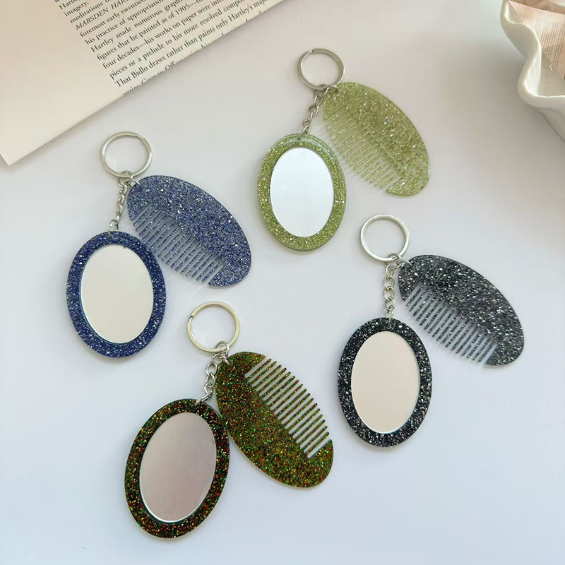 Oval Comb Mirror Keychain Pend - Luxury Bags Ysl 评论和价格