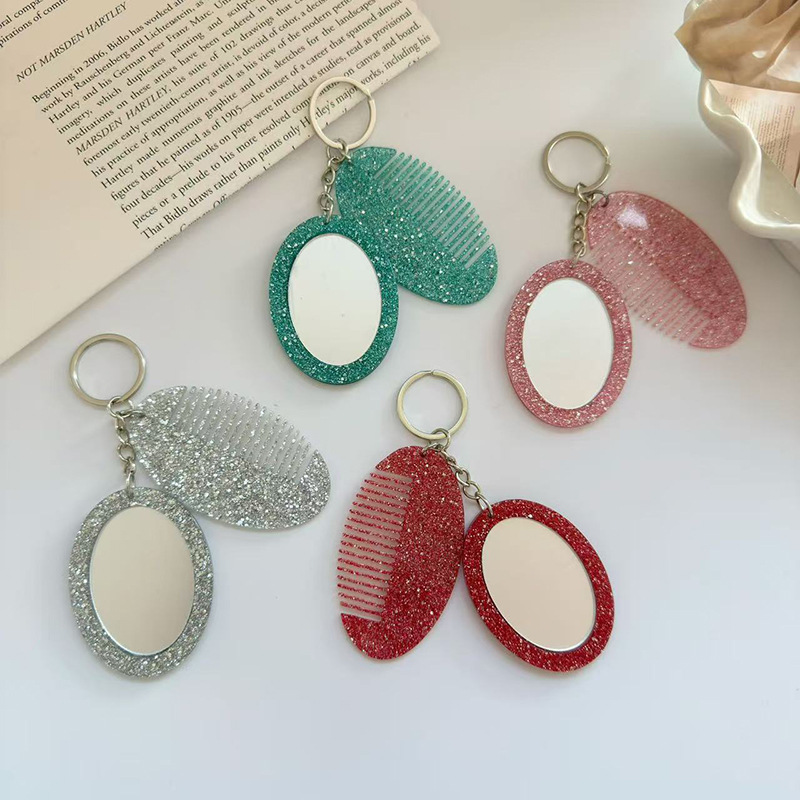 Oval Comb Mirror Keychain Pend - Luxury Bags Ysl 评论和价格