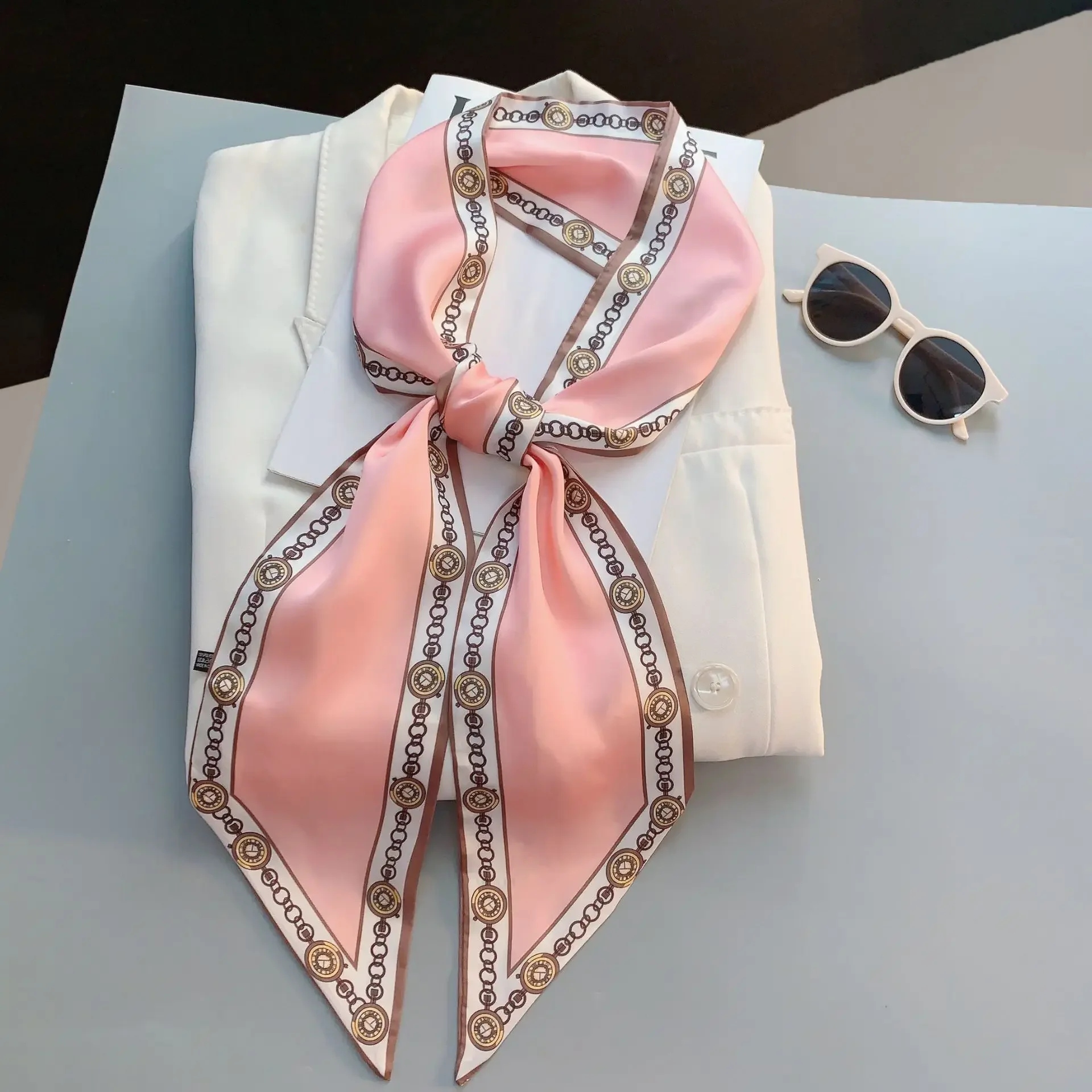 Design Print Skinny Scarf Plai - Luxury Bags Brands For Women 评论和价格
