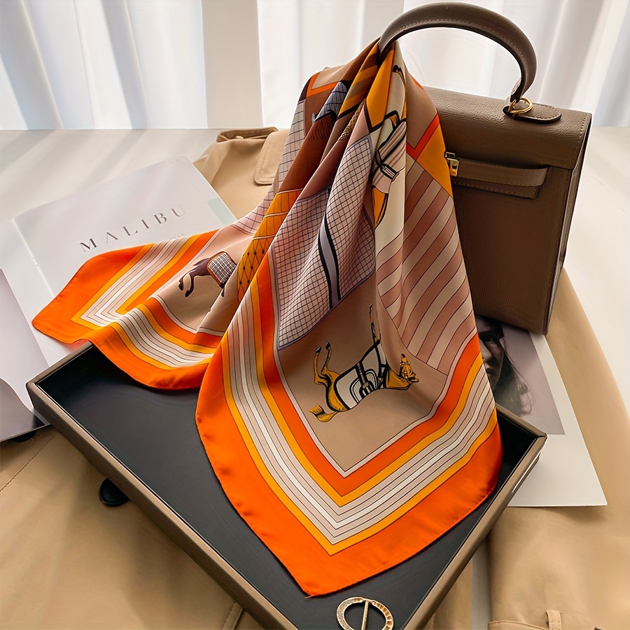 Luxury Horse Pattern Silk Squa - Luxury Bags Office 评论和价格