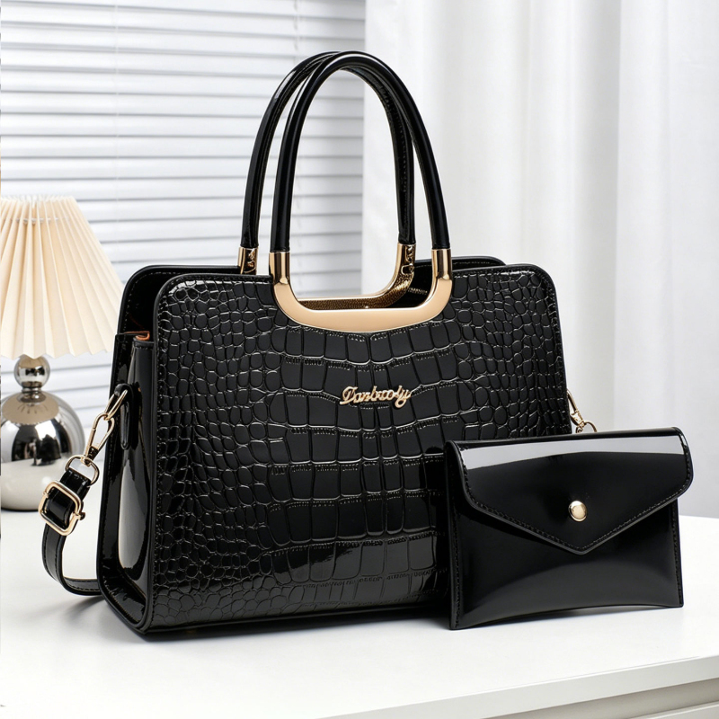 2-piece women's matching bag s - Top Handle Patent Bag 评论和价格
