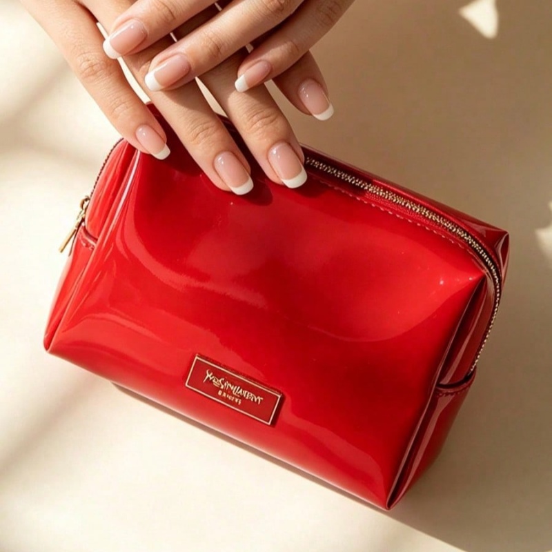 YSL BEAUTE Red Faux Leather Ma - Luxury Bags Ysl 评论和价格