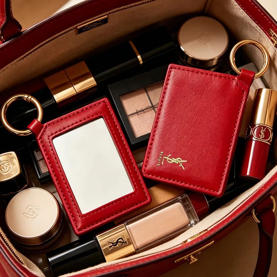 YSL Red Leather Square Mini Po - Luxury Bags Ysl 评论和价格