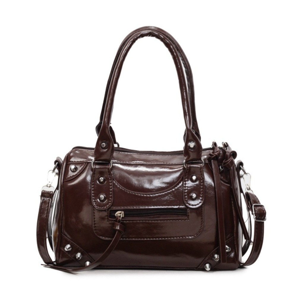 Vintage Rivets Pillow Bag Pate - Top Handle Patent Bag 评论和价格