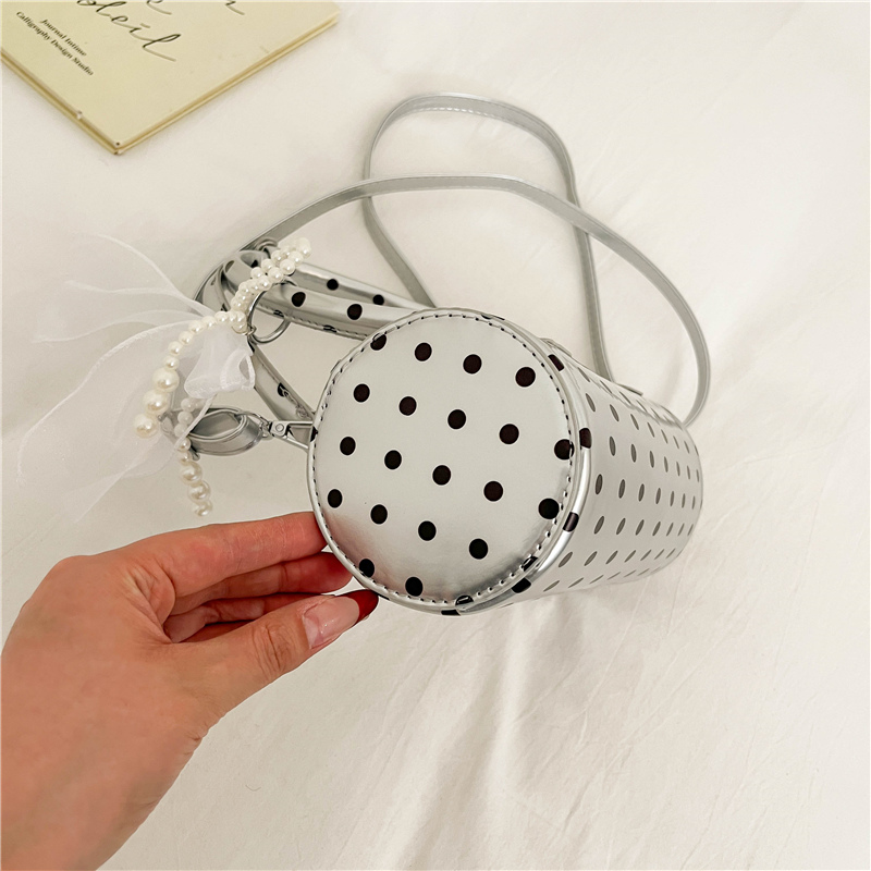 Korean Polka Dot Mini Handbag  - Top Handle Patent Bag 评论和价格