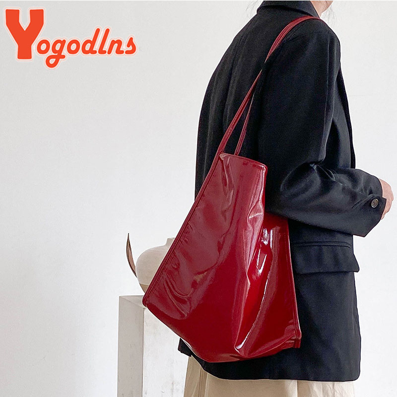 Yogodlns Luxury Patent Leather - Top Handle Patent Bag 评论和价格